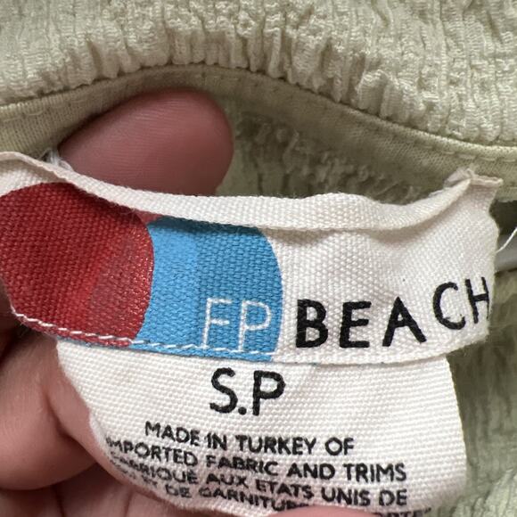 Free People Beach Marni Tunic Womens Small Key Largo Green Ruffle Cover Up S13 - Picture 7 of 7
